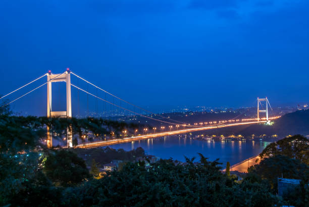 istock Night views of the Bosphorus Bridge 956694646