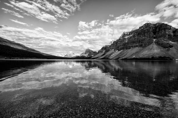Beautiful autumn landscape scene in mountain in background in Banff National Park west Canada