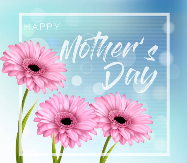istock Mother's Day background with a pink beautiful flowers. Vector. 956700344