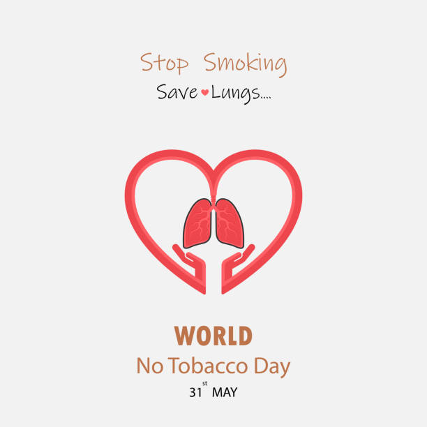 ilustrações de stock, clip art, desenhos animados e ícones de hand and lung cute cartoon character.stop smoking & save lungs vector design.may 31st world no tobacco day concept.no smoking day.no tobacco day awareness idea campaign.vector illustration. - toxic substance smoke abstract green