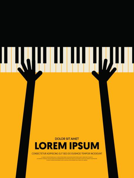 muzyka retro vintage abstrakcyjny plakat tło - piano stock illustrations