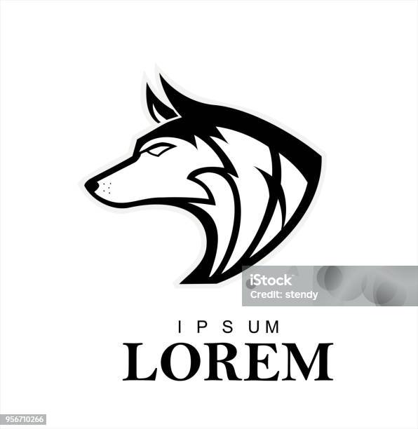 Wolf Wild Wolf Black Wild Dog K9 Dog Icon Stock Illustration - Download Image Now - German Shepherd, Police Dog, Husky Dog