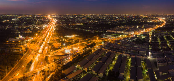 istock The streets around the city with evening light are high angle shots. 956720114