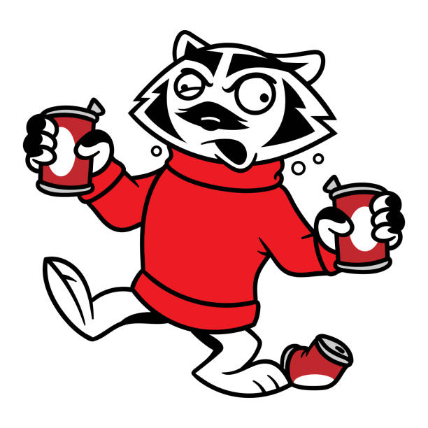 Cartoon Drunk Badger Character Cartoon Drunk Badger Character badger stock illustrations