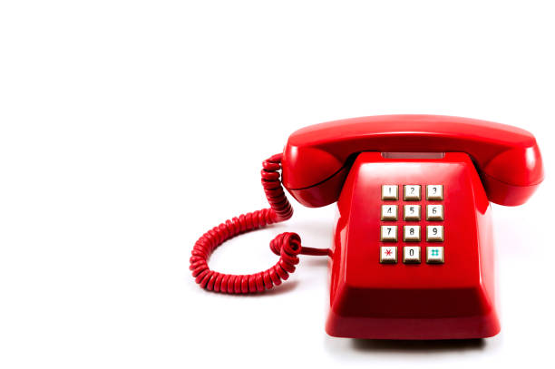 istock Red vintage telephone 956721596