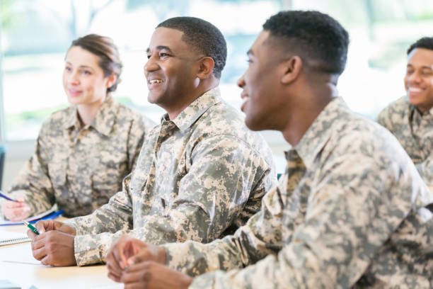 istock Group of soldiers taking a college course 956729750
