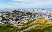 San Francisco , California , USA wide view from Twin Peaks at Christmas Point