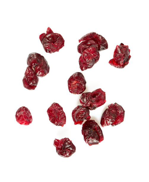 dried cranberry isolated on white - fotografia de stock
