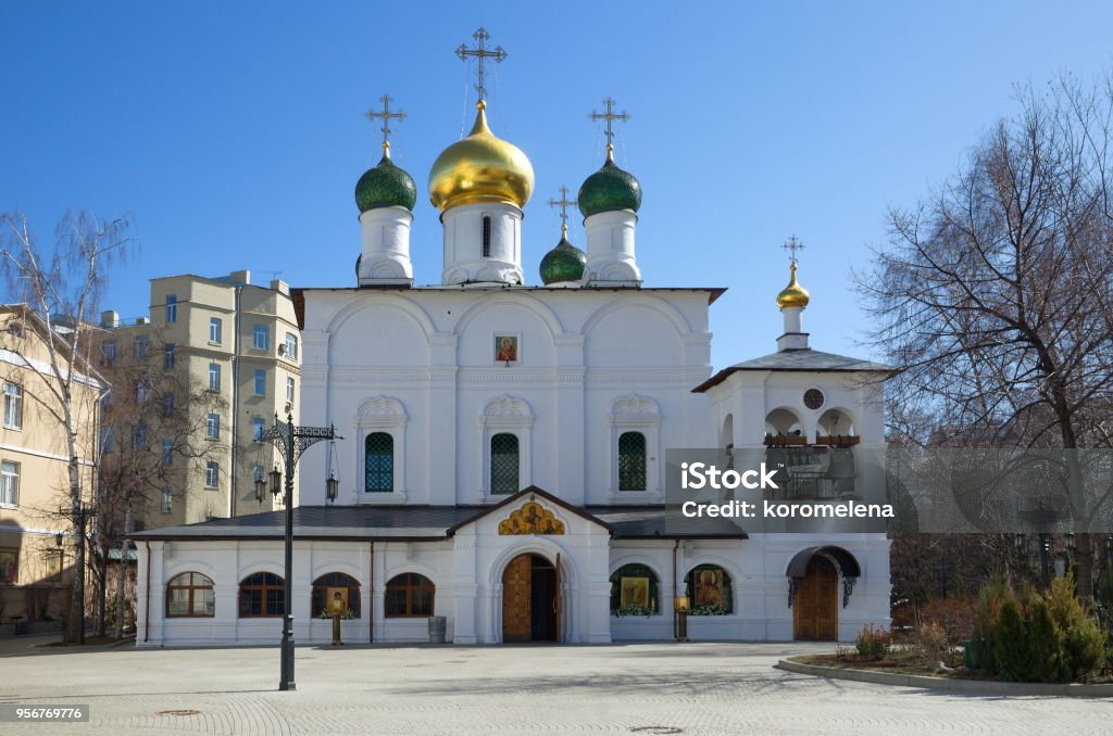 Sretensky monastery in Moscow, Russia Cathedral of the presentation of the Vladimir icon of the Mother of God in Sretensky monastery, Moscow, Russia Acting - Performance Stock Photo