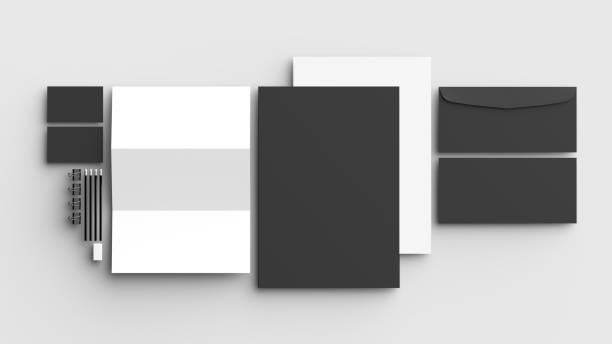 istock Corporate identity stationery mock up isolated on light gray background. 3D illustrating. 956774152