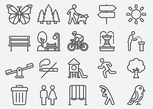 Park Outdoor Line Icons