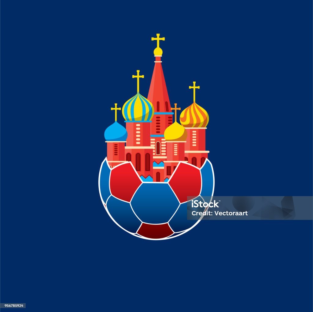 diseño de carteles de fútbol creativo - arte vectorial de Rusia libre de derechos