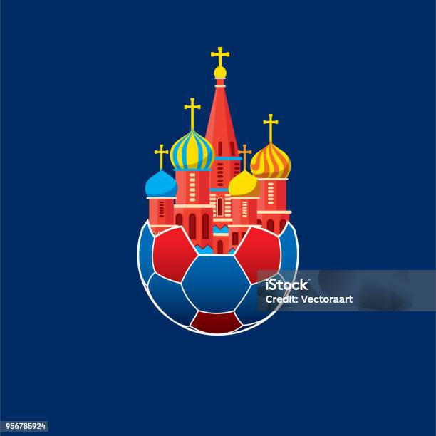 Ilustración de Diseño De Carteles De Fútbol Creativo y más Vectores Libres de Derechos de Rusia - Rusia, Fútbol, 2018