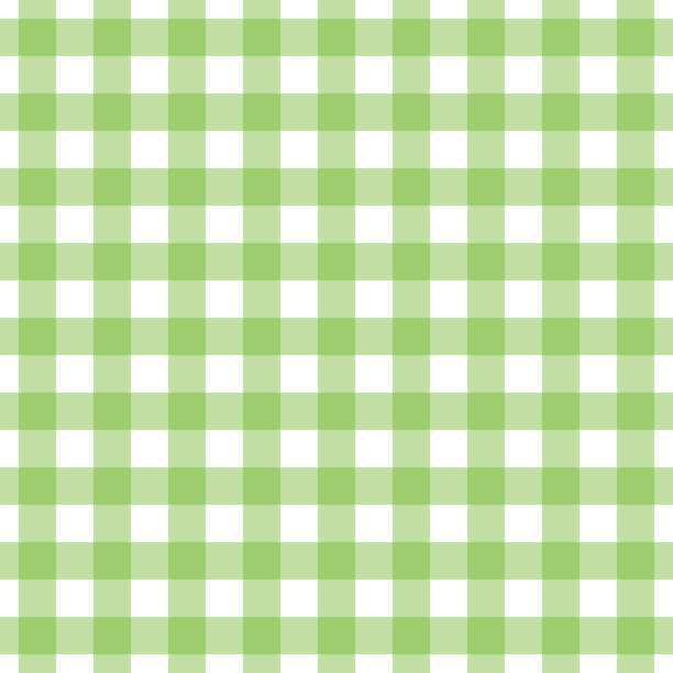 бесшовные гингем проверить шаблон в зеленом и белом. - gingham pattern stock illustrations