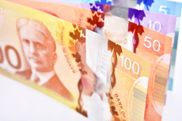 istock Background shot of Canadian banknotes 956800626