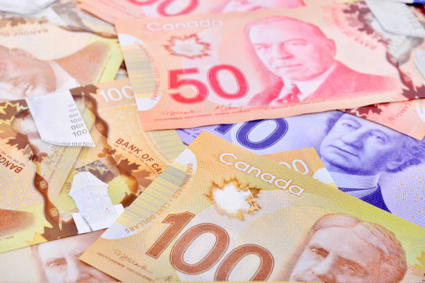 istock Background shot of Canadian banknotes 956800748
