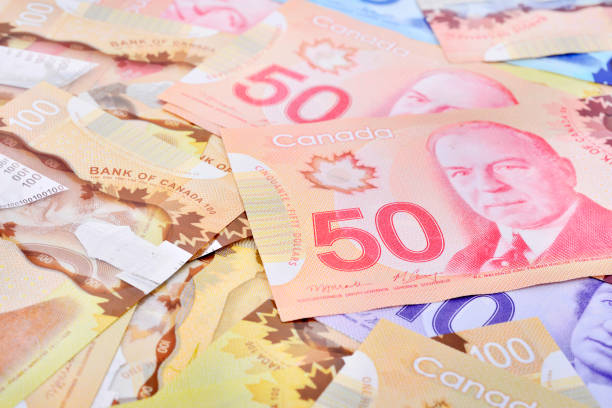 istock Background shot of Canadian banknotes 956800862
