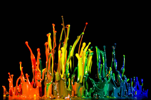istock splash of acrylic paint, colored abstract background on black 956805404