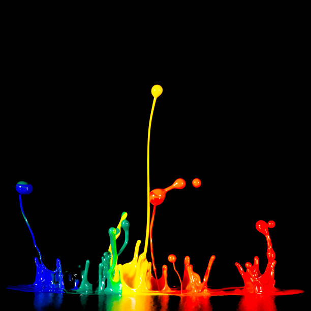 istock splash of acrylic paint, abstract background on black 956807580