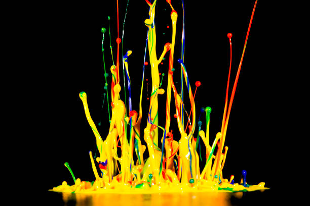 istock splash of acrylic paint, colored abstract background on black 956807780