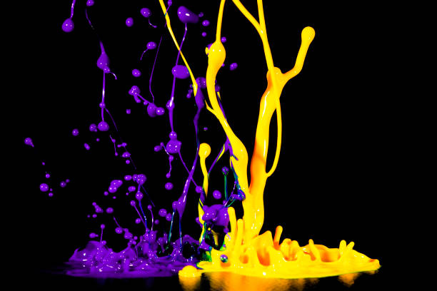 istock splash of acrylic paint, abstract background on black 956809132