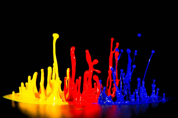 istock splash of acrylic paint, colored abstract background on black 956812556