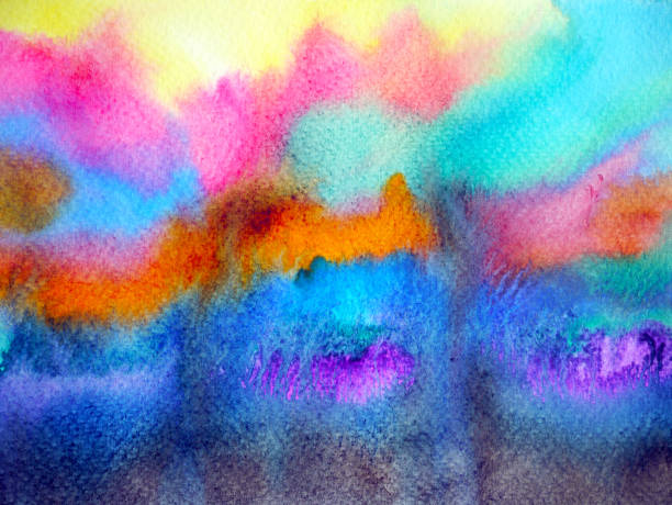 istock abstract color colorful artistic sky background watercolor painting illustration design hand drawn 956815514