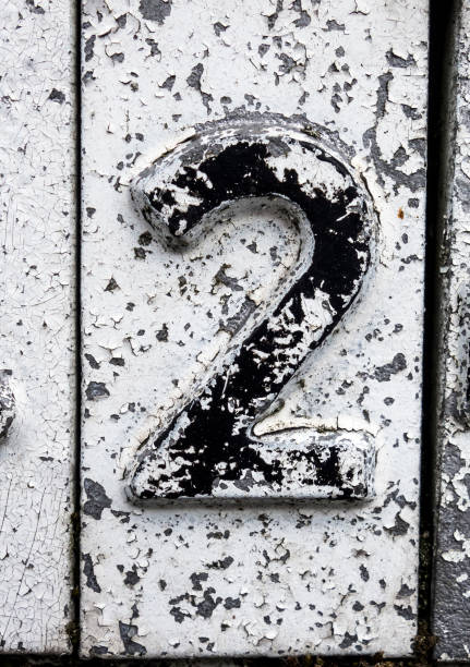 istock Written Wording in Distressed State Typography Found Number Two 2 956821070