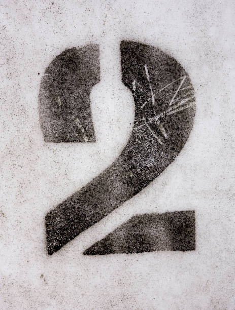 istock Written Wording in Distressed State Typography Found Number Two 2 956824680