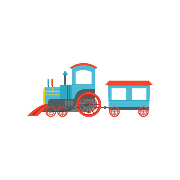 Kids Cute Cartoon Toy Passenger Train Blue And Red Railroad Toy With  Locomotive Vector Illustration On A White Background Stock Illustration -  Download Image Now - iStock