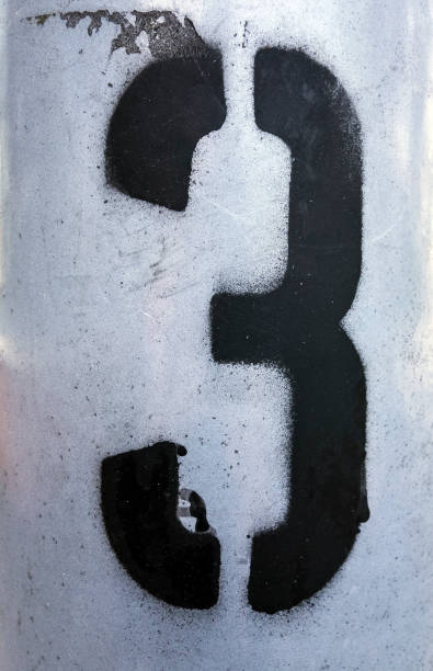 istock Written Wording in Distressed State Typography Found Number Three 3 956826646