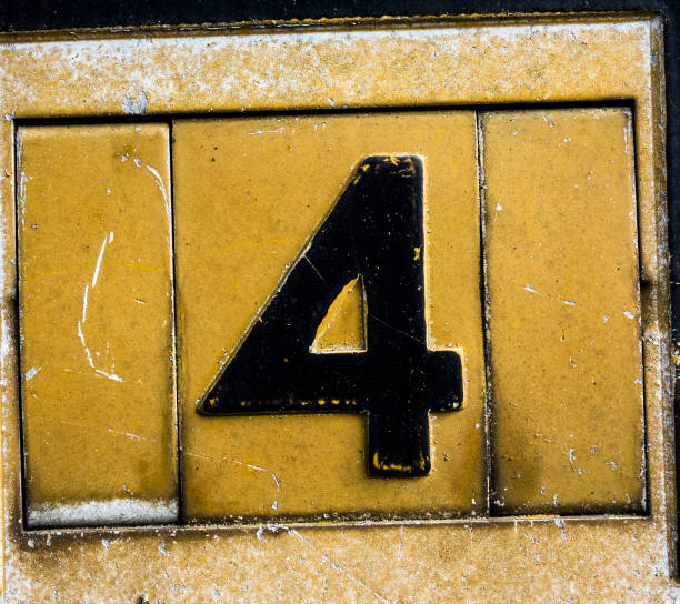 istock Written Wording in Distressed State Typography Found Number Four 4 956829130