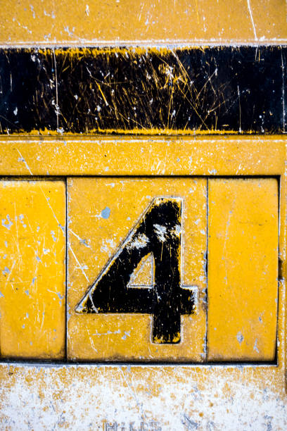istock Written Wording in Distressed State Typography Found Number Four 4 956829296
