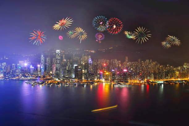 istock fireworks at victoria harbour, Hong Kong 956830444
