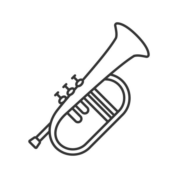 flügelhorn-symbol - brass instrument trumpet classical music flugelhorn stock-grafiken, -clipart, -cartoons und -symbole