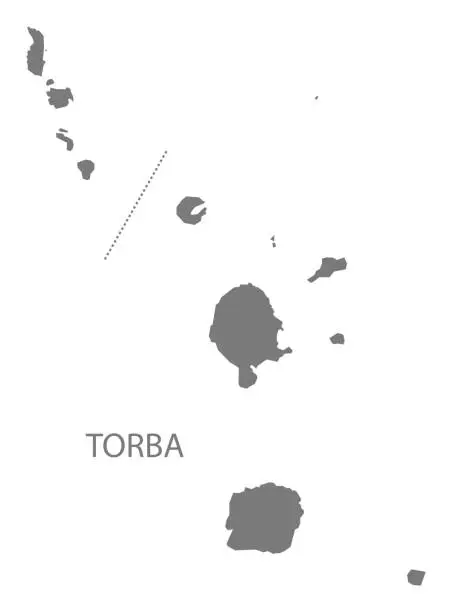 Vector illustration of Torba map of Vanuatu grey illustration shape
