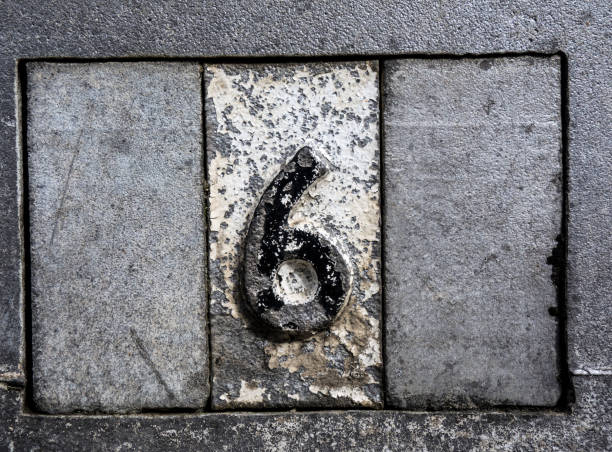 istock Written Wording in Distressed State Typography Found Number Six 6 956835270
