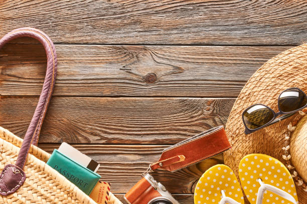 istock Travel and beach items still life 956840706