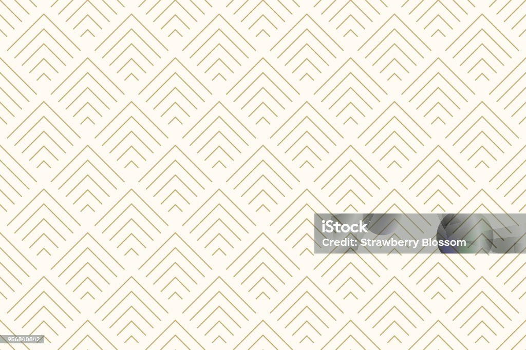 Cor de ouro símbolo padrão abstrato sem costura e linha. Vector linha geométrica. - Vetor de Padrão royalty-free