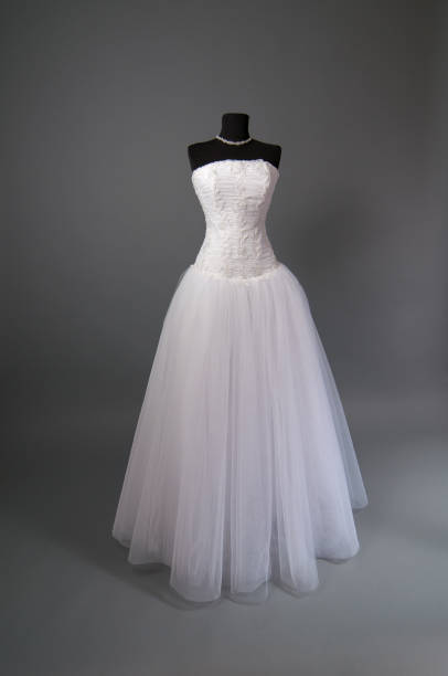 istock White Wedding dress on a mannequin 956841026