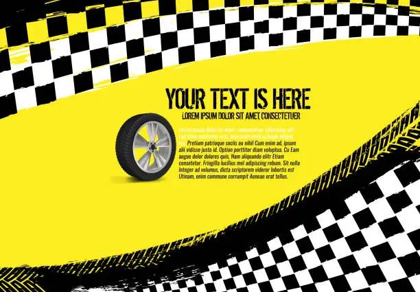 Vector illustration of Grunge checkered racing background