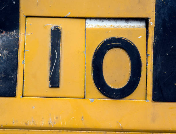 istock Written Wording in Distressed State Typography Found Number 10 Ten 956846116