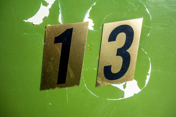 istock Written Wording in Distressed State Typography Found Number 13 Thirteen 956849400