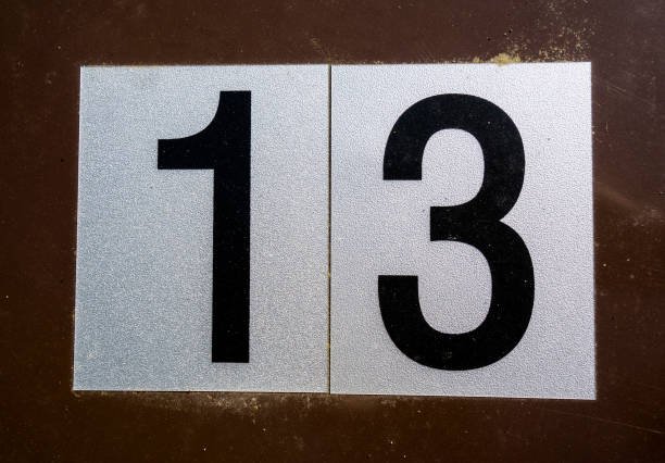 istock Written Wording in Distressed State Typography Found Number 13 Thirteen 956851016