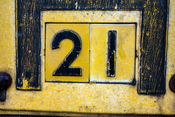 istock Written Wording in Distressed State Typography Found Number Twenty One 21 956851424