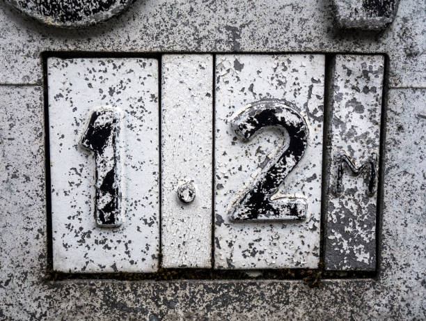 istock Written Wording in Distressed State Typography Found Number Twelve 12 956853962