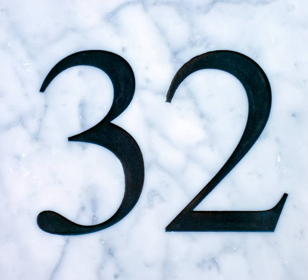 istock Written Wording in Distressed State Typography Found Number Thirty Two 956853978