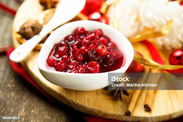 Homemade Cranberry Sauce Stock Photo - Download Image Now - Cranberry, Relish, Vacations