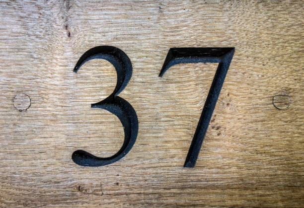 Written Wording in Distressed State Typography Found Number Thirty Seven 37