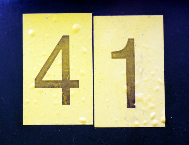 istock Written Wording in Distressed State Typography Found Number forty One 41 956861528